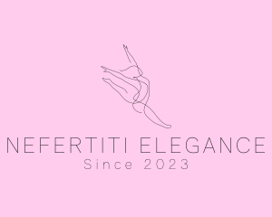 Ballet Dancer Gymnast Monoline logo design