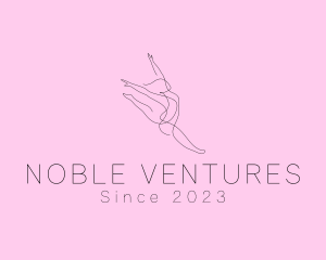 Ballet Dancer Gymnast Monoline logo design