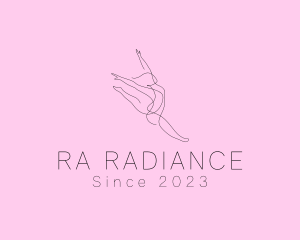 Ballet Dancer Gymnast Monoline logo design