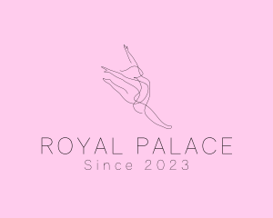 Ballet Dancer Gymnast Monoline logo design