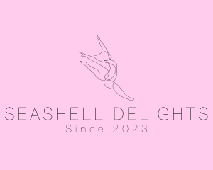 Ballet Dancer Gymnast Monoline logo design