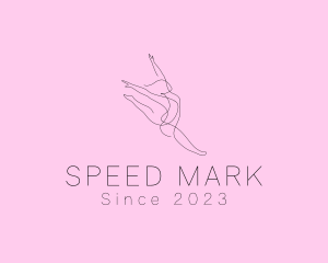 Ballet Dancer Gymnast Monoline logo design