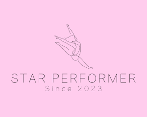 Entertainer - Ballet Dancer Gymnast Monoline logo design