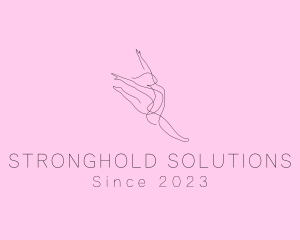 Ballet Dancer Gymnast Monoline logo design