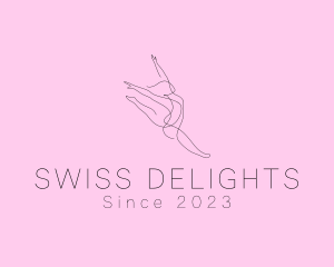 Ballet Dancer Gymnast Monoline logo design