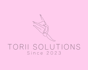 Ballet Dancer Gymnast Monoline logo design