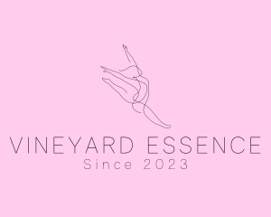 Ballet Dancer Gymnast Monoline logo design