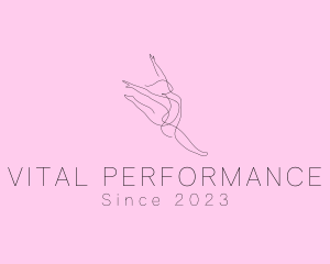 Performance - Ballet Dancer Gymnast Monoline logo design