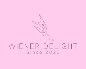 Ballet Dancer Gymnast Monoline logo design