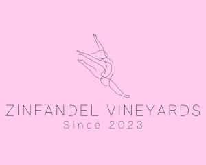 Ballet Dancer Gymnast Monoline logo design