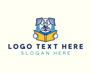 Reading - Dog Book Reading logo design