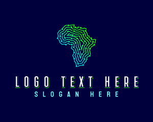Computer - African Tech Map logo design