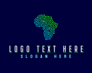 Binary - African Tech Map logo design