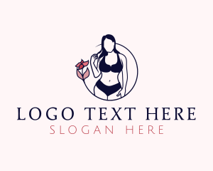 Beautiful - Floral Feminine Bikini logo design