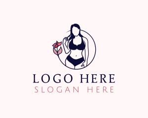 Dermatology - Floral Feminine Bikini logo design