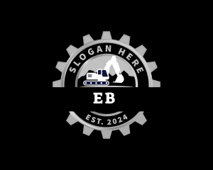 Worker - Backhoe Excavator Builder logo design