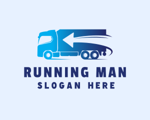 Cargo Truck - Fast Delivery Truck Arrow logo design