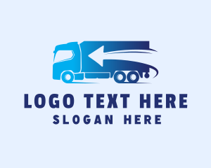 Cargo Truck - Fast Delivery Truck Arrow logo design
