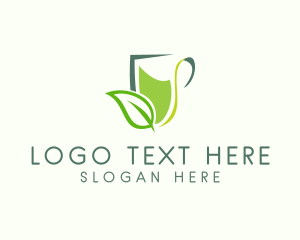 Healthy Drink - Organic Tea Leaf logo design