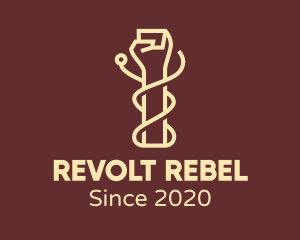 Rebellious - Revolution Fist Hands logo design