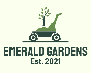 Tree Garden Lawn Mowing logo design