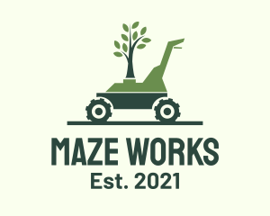 Tree Garden Lawn Mowing logo design