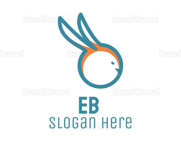 Blue Rabbit Outline Logo