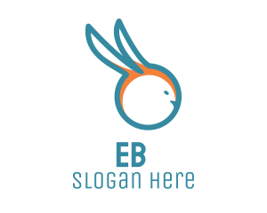 Blue Rabbit Outline Logo