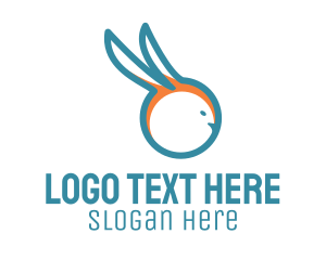 Veterinary - Blue Rabbit Outline logo design