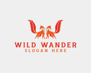 Couple Wild Fox logo design