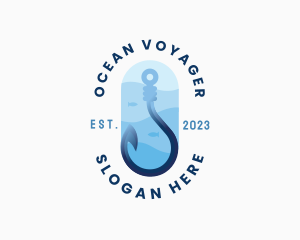 Seafarer - Marine Fishing Hook logo design