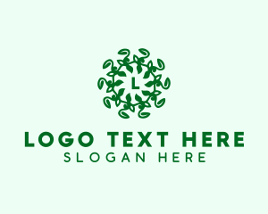 Vegan - Sustainable Leaf Vine logo design