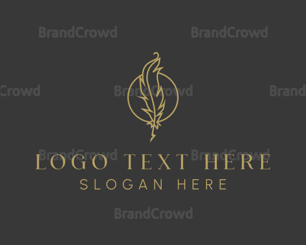 Gold Feather Quill Logo