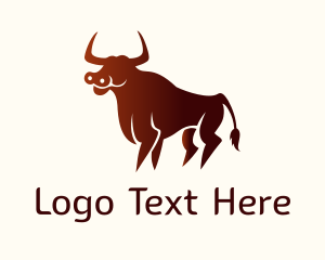 Cattle - Wild Red Bull logo design