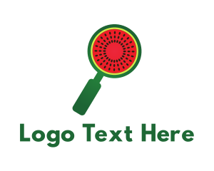 Hr Management - Watermelon Magnifying Glass logo design