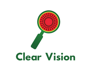 Watermelon Magnifying Glass Logo