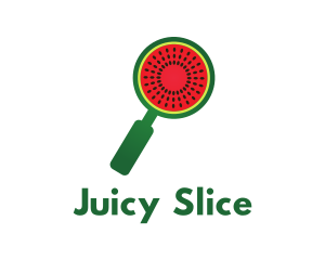 Watermelon Magnifying Glass logo design