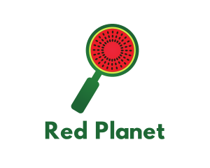 Watermelon Magnifying Glass logo design