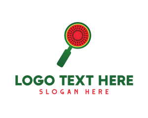 Zoom - Watermelon Magnifying Glass logo design