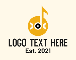 Disc - Music Note Disc logo design