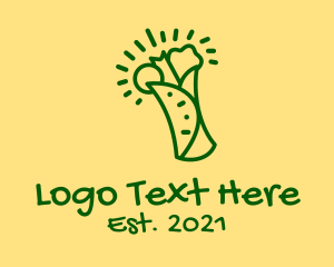 Green Healthy Burrito  logo design
