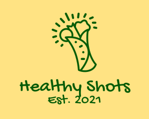 Green Healthy Burrito  logo design