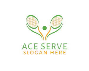 Tennis - Tennis Player Racket logo design
