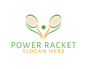 Racket - Tennis Player Racket logo design