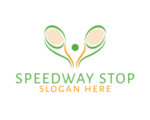 Player - Tennis Player Racket logo design