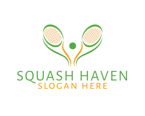 Tennis Player Racket logo design