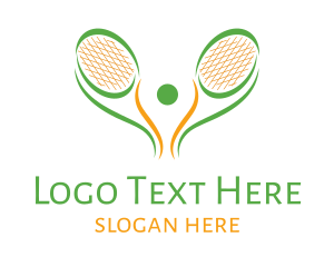 Tennis - Green Tennis Racket logo design