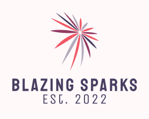 Festive New Year Fireworks  logo design