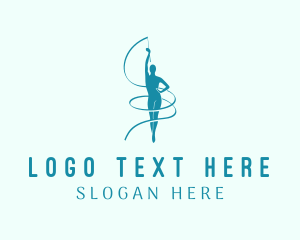 Teal - Ballerina Ribbon Dance logo design