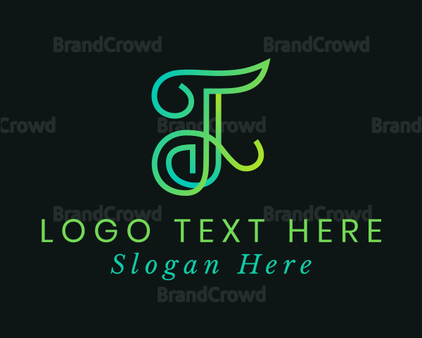 Gradient Stylish Letter T Logo